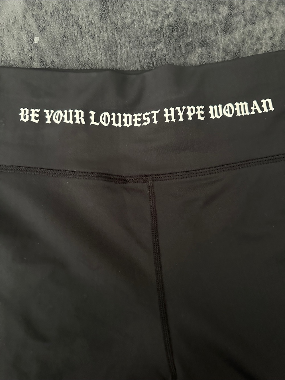 High-Waist Black Motivational Leggings with Slogan